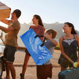 4-Pieces: Reusable Plastic Totes Blue Moving Bin Zippered Storage Bag Storage & Organization - Tophatter Daily Deals