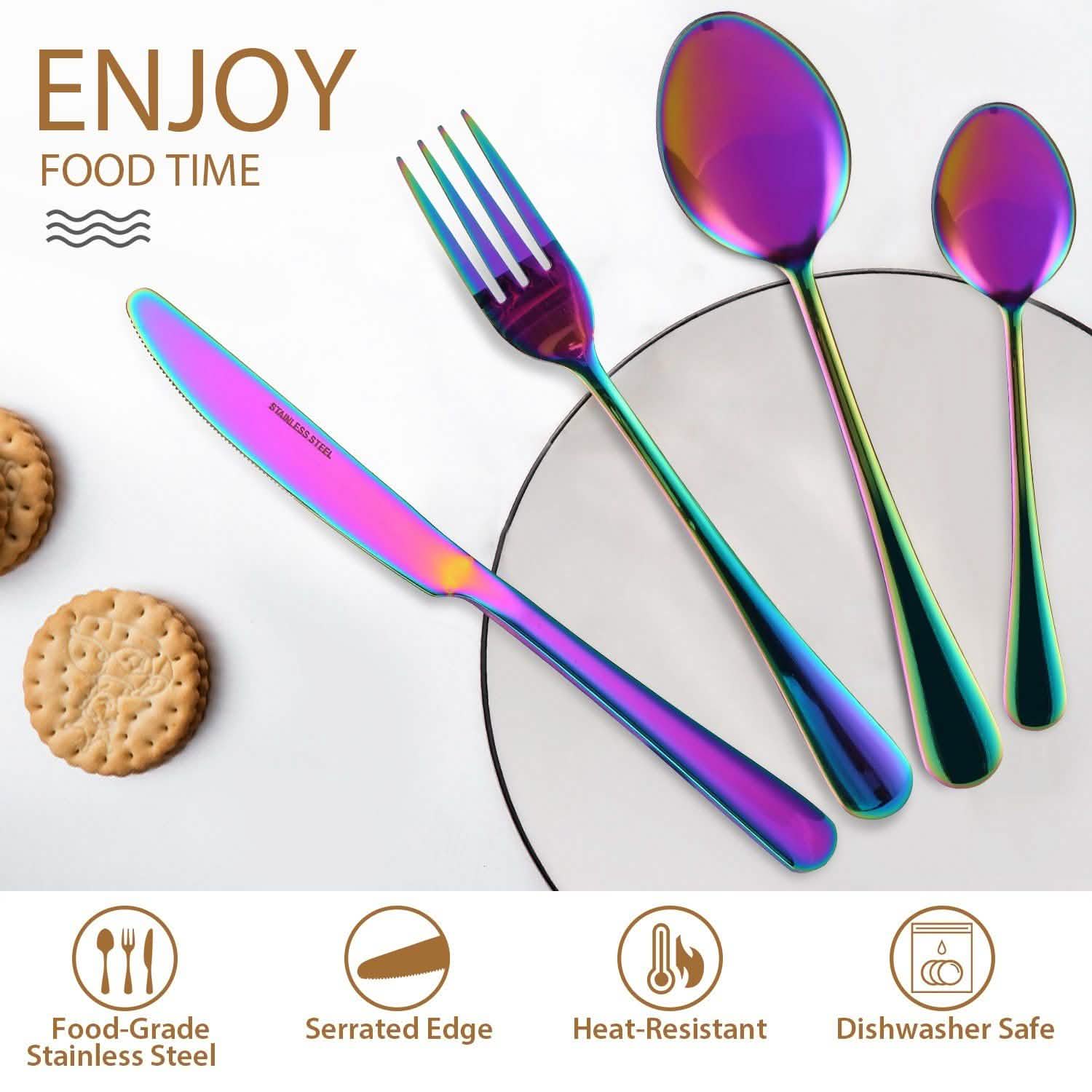 4-Pieces Set: Flatware Stainless Steel Silverware Cutlery Kitchen Set Wine & Dining - Tophatter Daily Deals