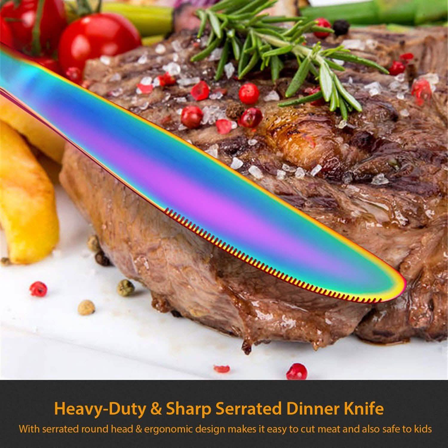 4-Pieces Set: Flatware Stainless Steel Silverware Cutlery Kitchen Set Wine & Dining - Tophatter Daily Deals