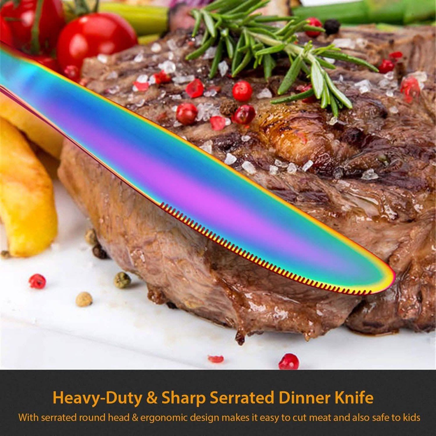 4-Pieces Set: Flatware Stainless Steel Silverware Cutlery Kitchen Set Wine & Dining - Tophatter Daily Deals