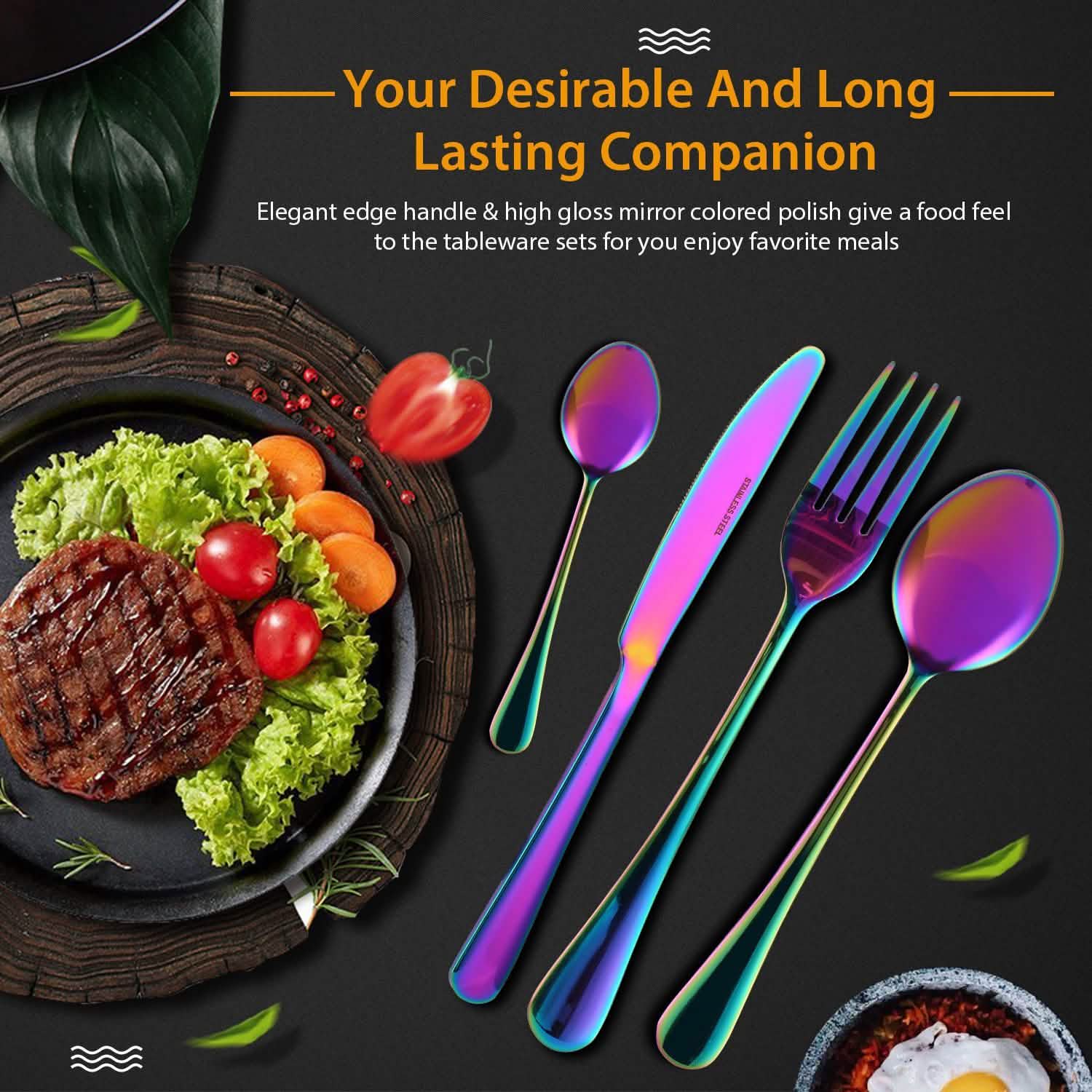 4-Pieces Set: Flatware Stainless Steel Silverware Cutlery Kitchen Set Wine & Dining - Tophatter Daily Deals
