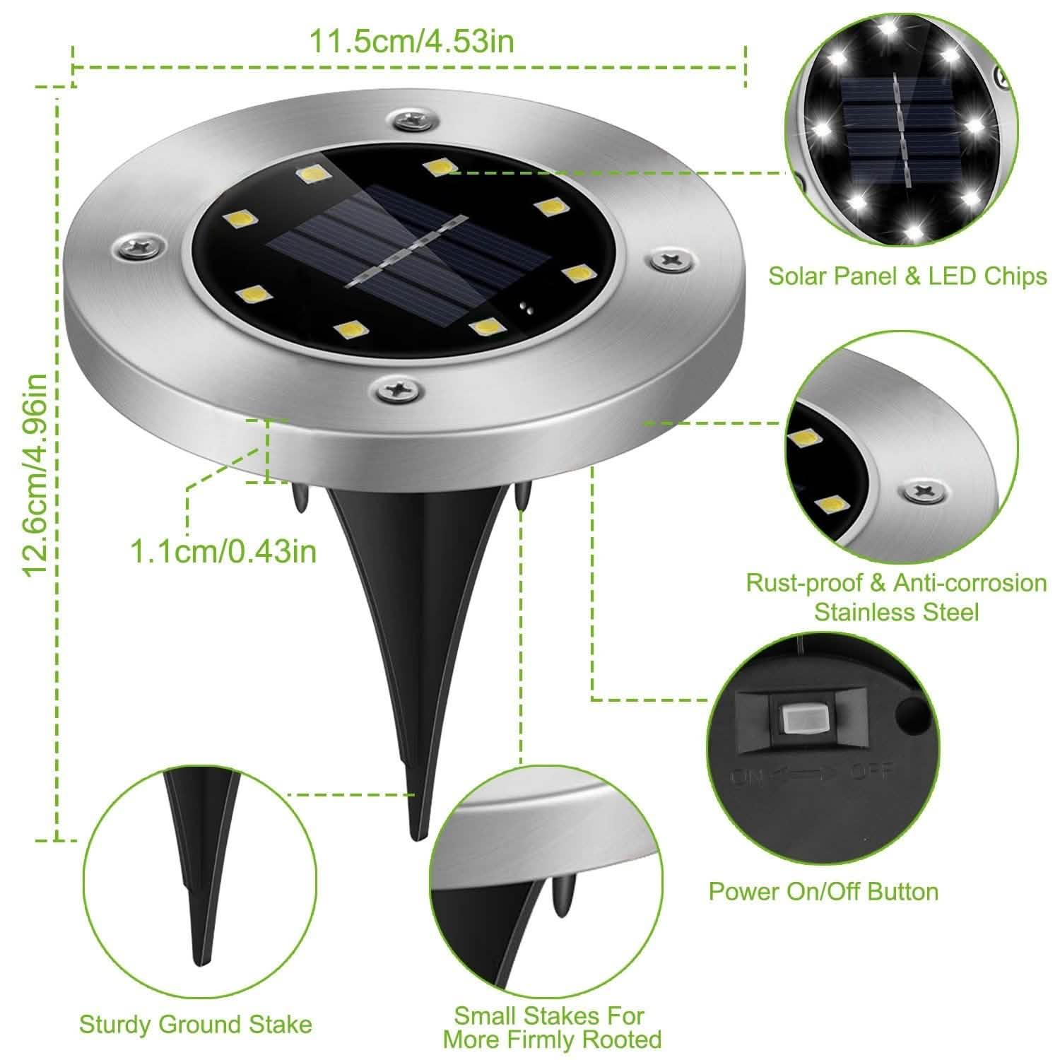 4-Pieces: Solar Powered Ground Light Outdoor Lighting - Tophatter Daily Deals