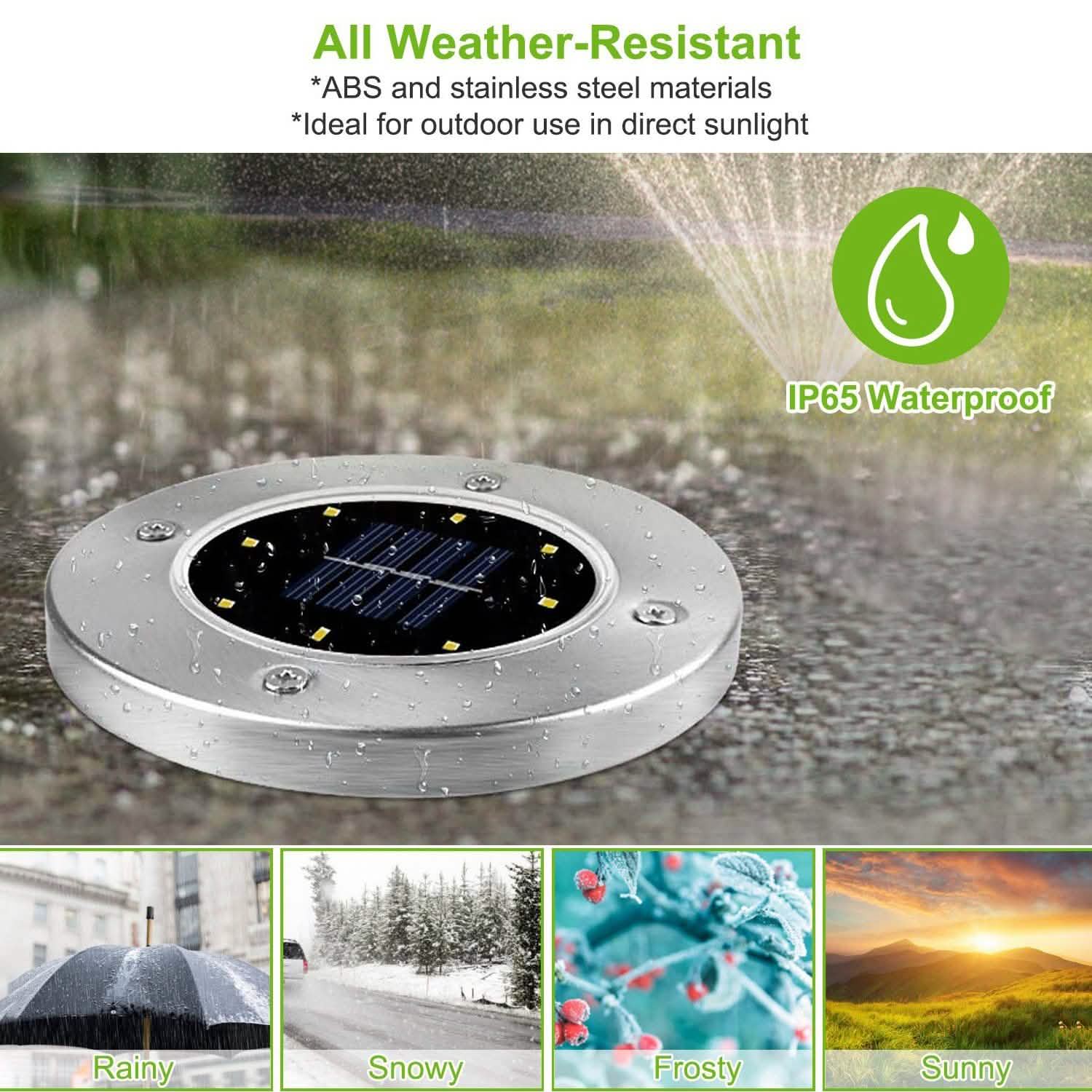 4-Pieces: Solar Powered Ground Light Outdoor Lighting - Tophatter Daily Deals