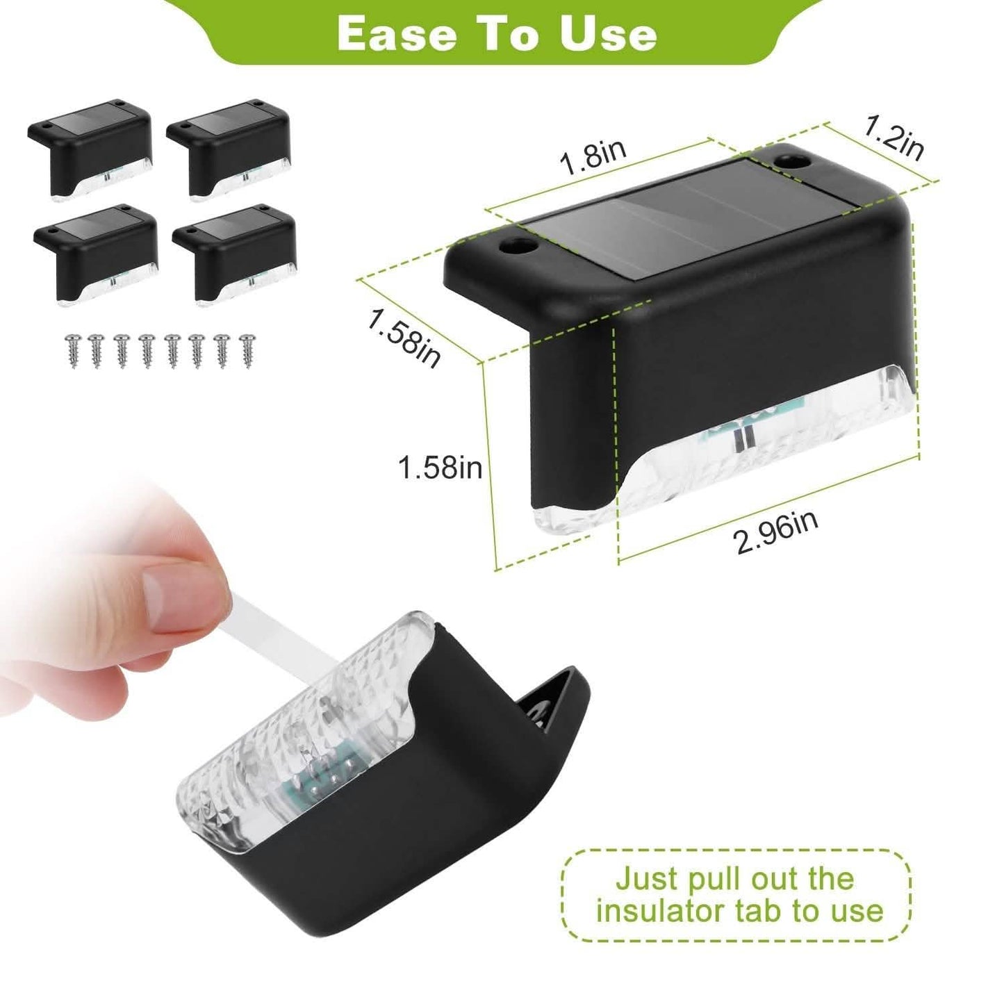 4-Pieces: Solar Powered LED Step Lights Outdoor Lighting - Tophatter Daily Deals