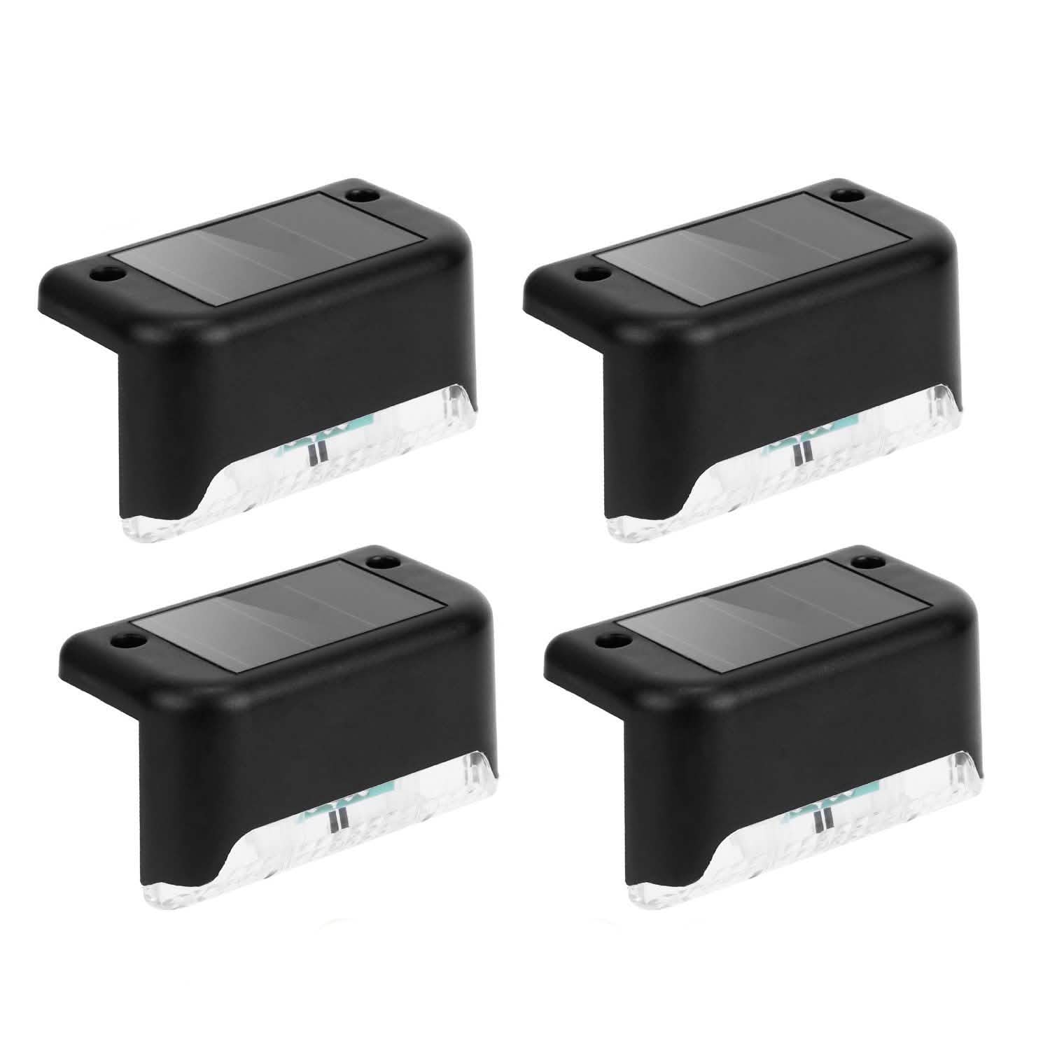 4-Pieces: Solar Powered LED Step Lights Outdoor Lighting - Tophatter Daily Deals