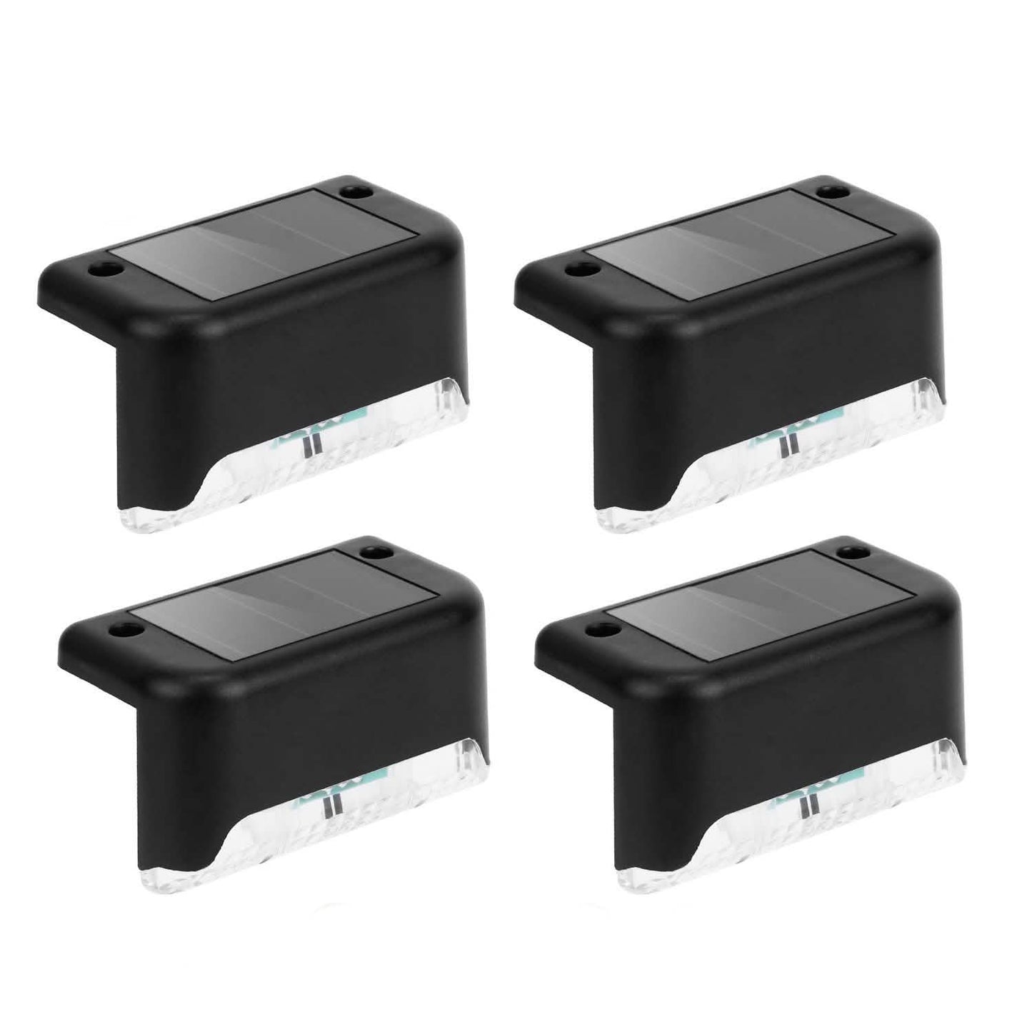 4-Pieces: Solar Powered LED Step Lights Outdoor Lighting - Tophatter Daily Deals