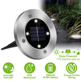 4-Pieces: Solar Waterproof Ground Light Outdoor Lighting - Tophatter Daily Deals