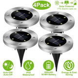 4-Pieces: Solar Waterproof Ground Light Outdoor Lighting - Tophatter Daily Deals