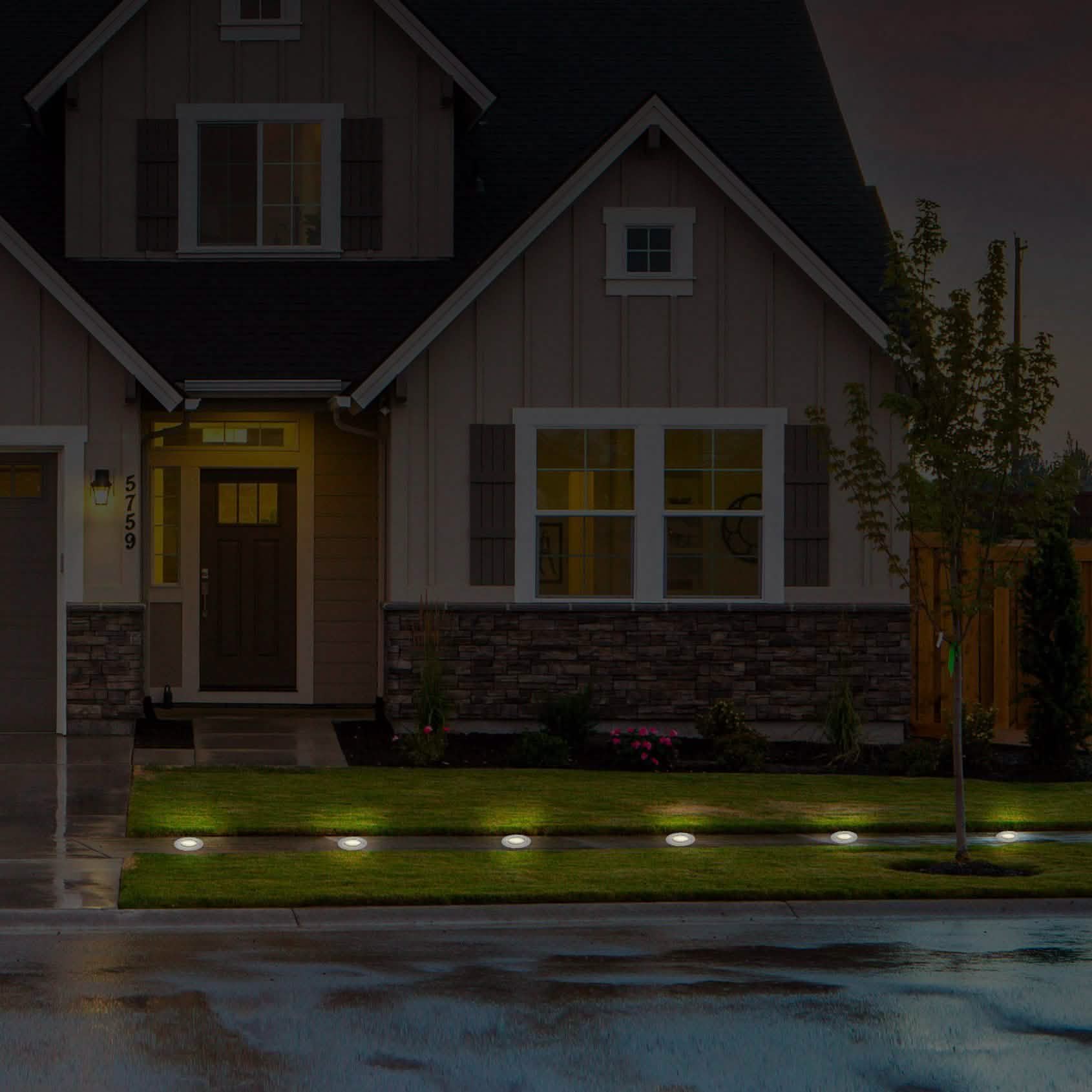 4-Pieces: Solar Waterproof Ground Light Outdoor Lighting - Tophatter Daily Deals