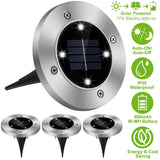 4-Pieces: Solar Waterproof Ground Light Outdoor Lighting - Tophatter Daily Deals