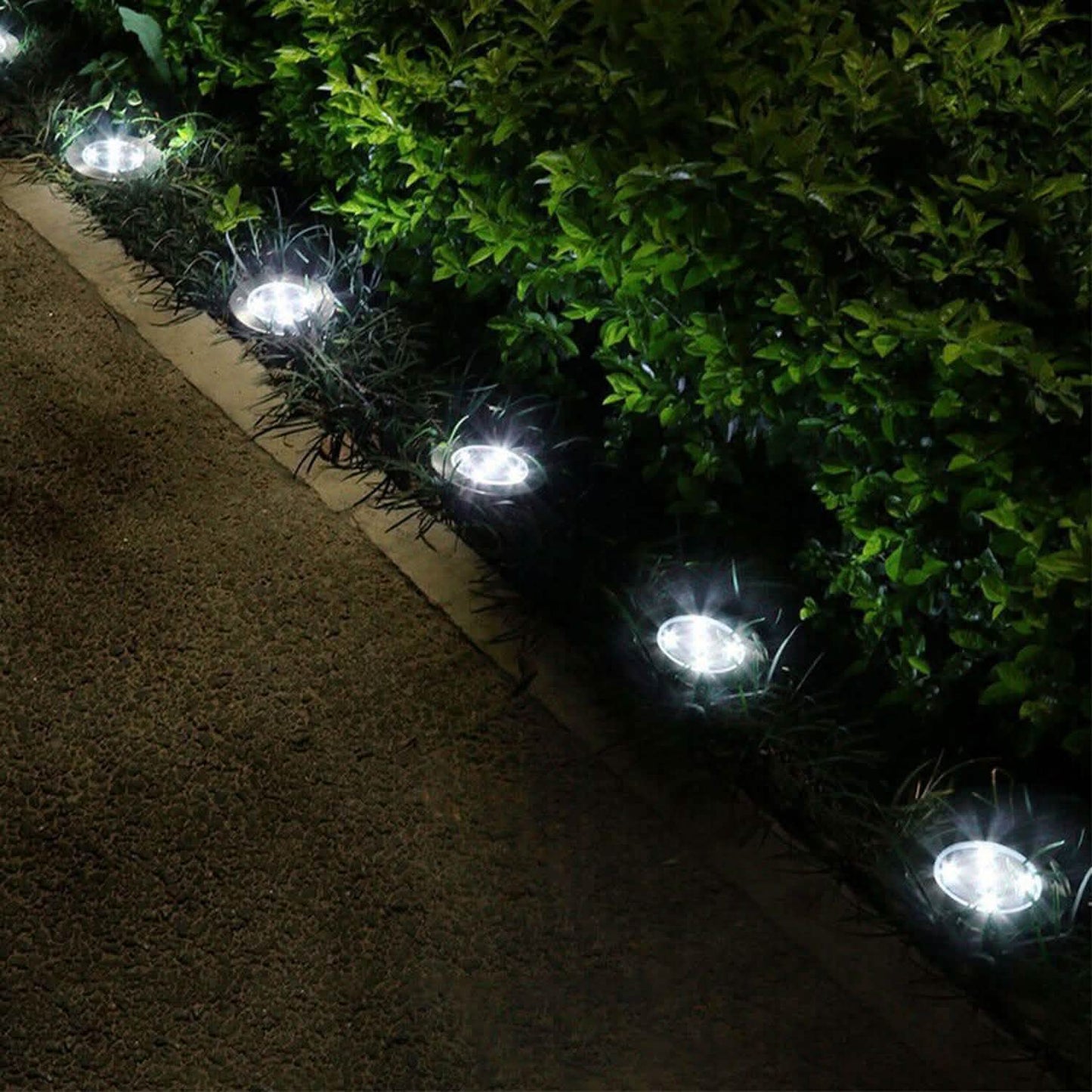 4-Pieces: Solar Waterproof Ground Light Outdoor Lighting - Tophatter Daily Deals