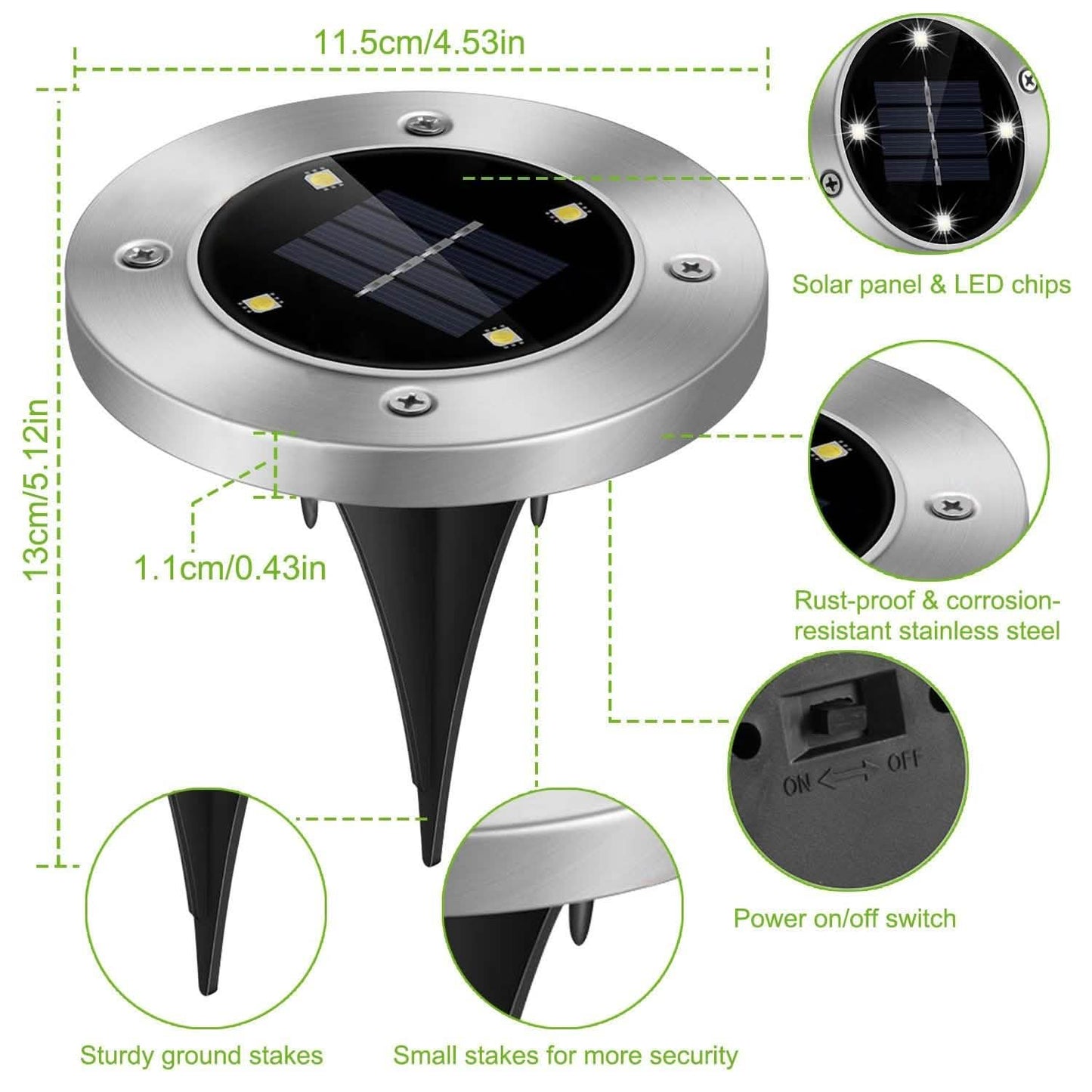 4-Pieces: Solar Waterproof Ground Light Outdoor Lighting - Tophatter Daily Deals