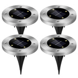 4-Pieces: Solar Waterproof Ground Light Outdoor Lighting - Tophatter Daily Deals