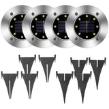4-Pieces: Solar Waterproof Ground Light Outdoor Lighting - Tophatter Daily Deals