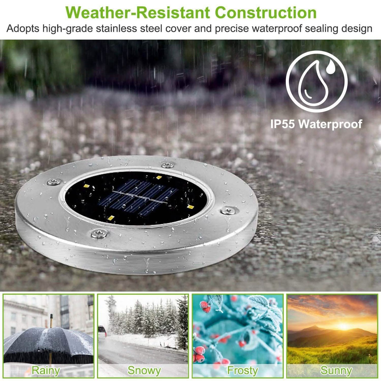4-Pieces: Solar Waterproof Ground Light Outdoor Lighting - Tophatter Daily Deals