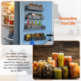 4-Pieces: Spice Rack Strong Magnetic Seasoning Storage Shelf with 8 Removable Hooks Kitchen Storage - Tophatter Daily Deals