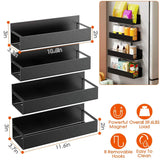 4-Pieces: Spice Rack Strong Magnetic Seasoning Storage Shelf with 8 Removable Hooks Kitchen Storage - Tophatter Daily Deals