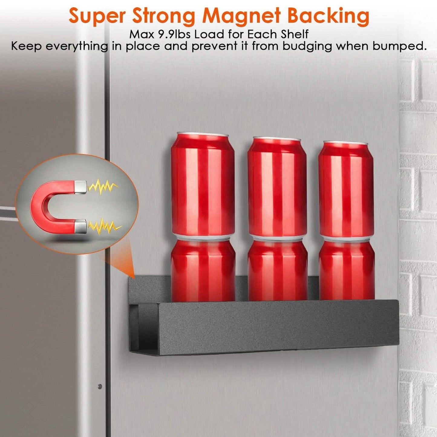 4-Pieces: Spice Rack Strong Magnetic Seasoning Storage Shelf with 8 Removable Hooks Kitchen Storage - Tophatter Daily Deals