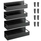 4-Pieces: Spice Rack Strong Magnetic Seasoning Storage Shelf with 8 Removable Hooks Kitchen Storage - Tophatter Daily Deals