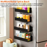4-Pieces: Spice Rack Strong Magnetic Seasoning Storage Shelf with 8 Removable Hooks Kitchen Storage - Tophatter Daily Deals