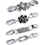 4-Pieces: Vintage Sweater Shawl Clips Retro Cardigan Collar Clips Women's Outerwear - Tophatter Daily Deals