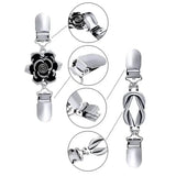 4-Pieces: Vintage Sweater Shawl Clips Retro Cardigan Collar Clips Women's Outerwear - Tophatter Daily Deals