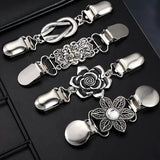 4-Pieces: Vintage Sweater Shawl Clips Retro Cardigan Collar Clips Women's Outerwear - Tophatter Daily Deals