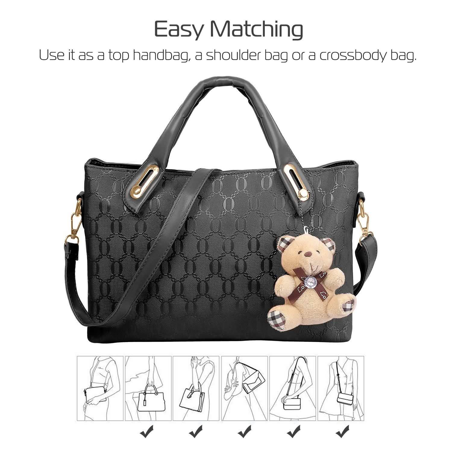 4-Pieces: Women Leather Handbag Handbags & Wallets - Tophatter Daily Deals
