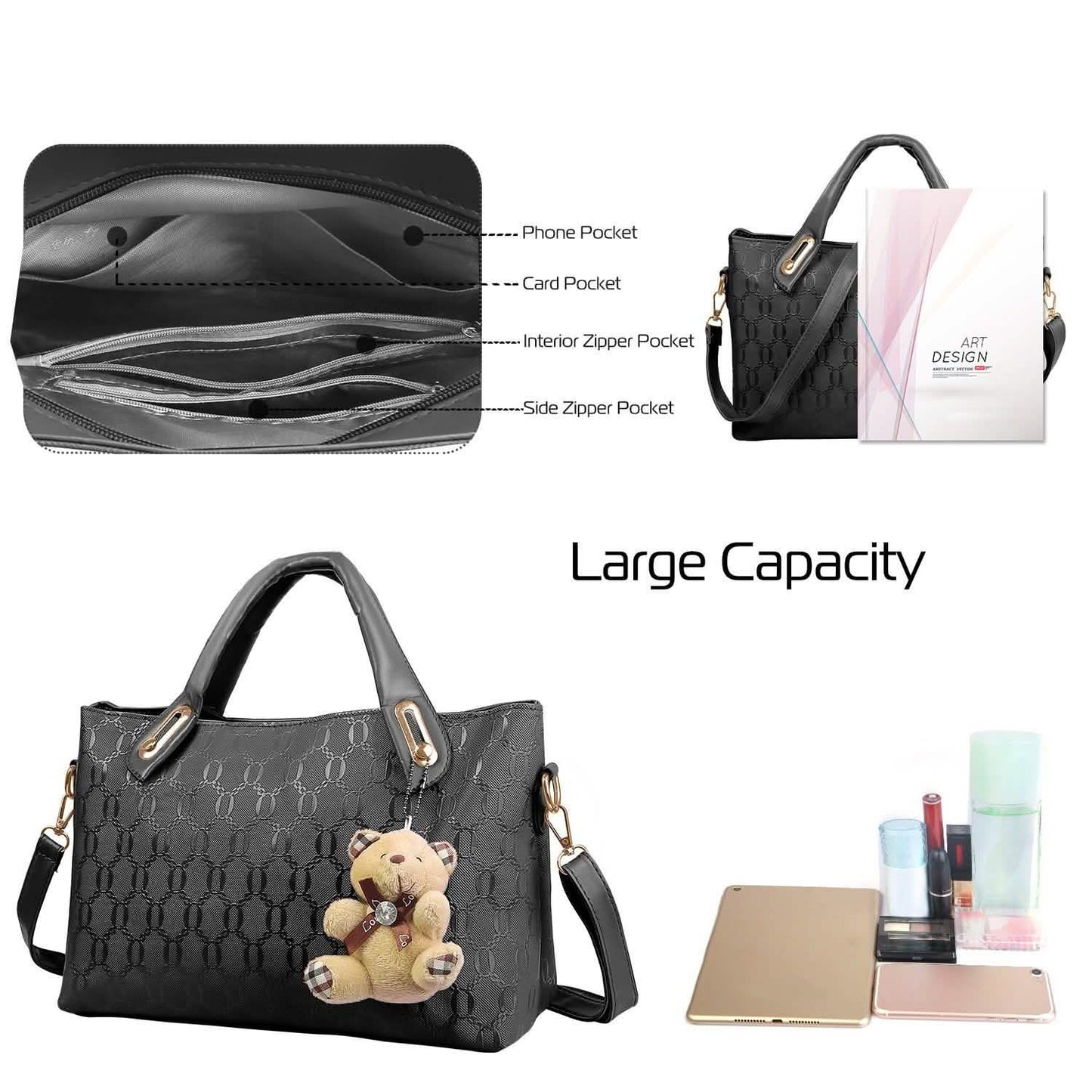 4-Pieces: Women Leather Handbag Handbags & Wallets - Tophatter Daily Deals