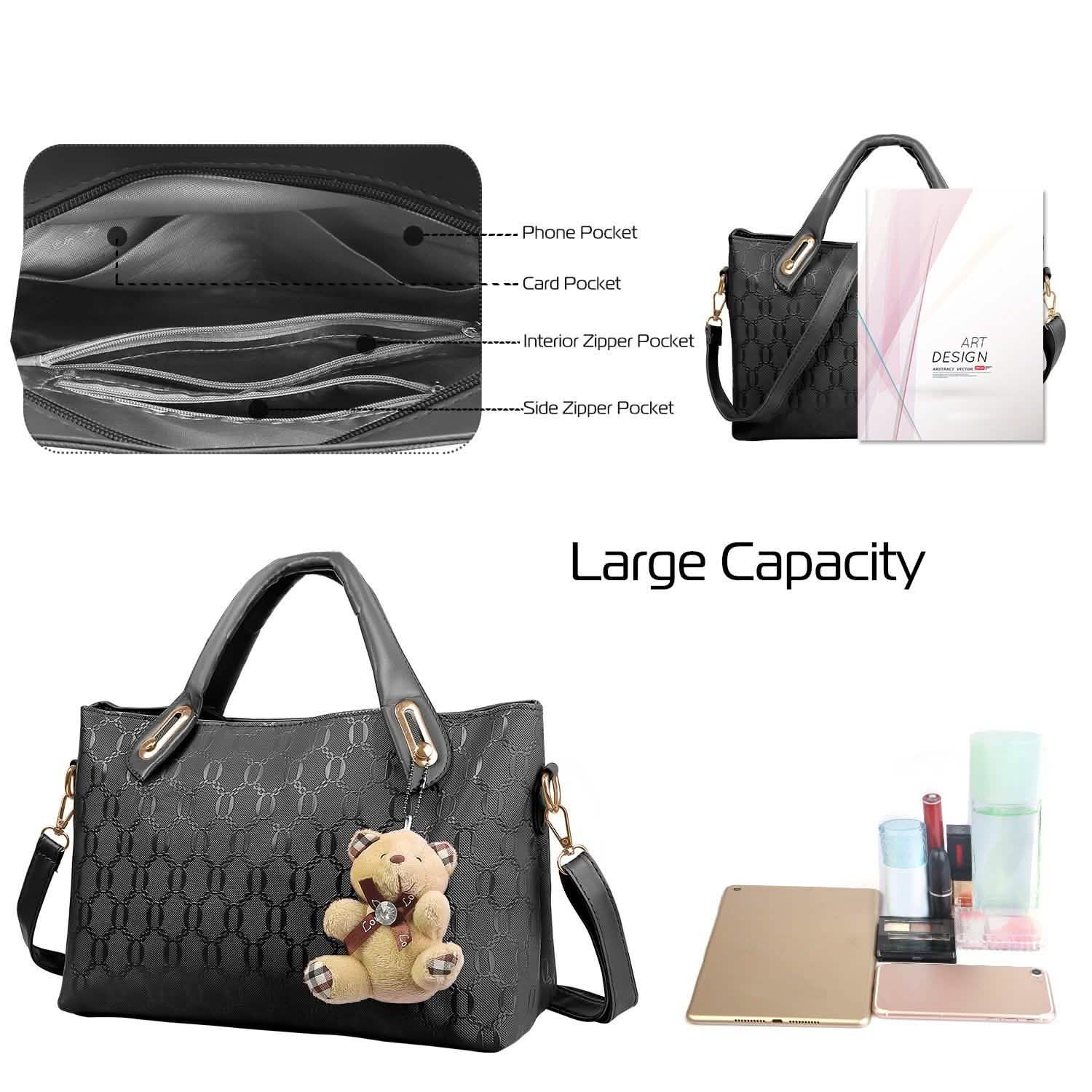 4-Pieces: Women Leather Handbag Handbags & Wallets - Tophatter Daily Deals