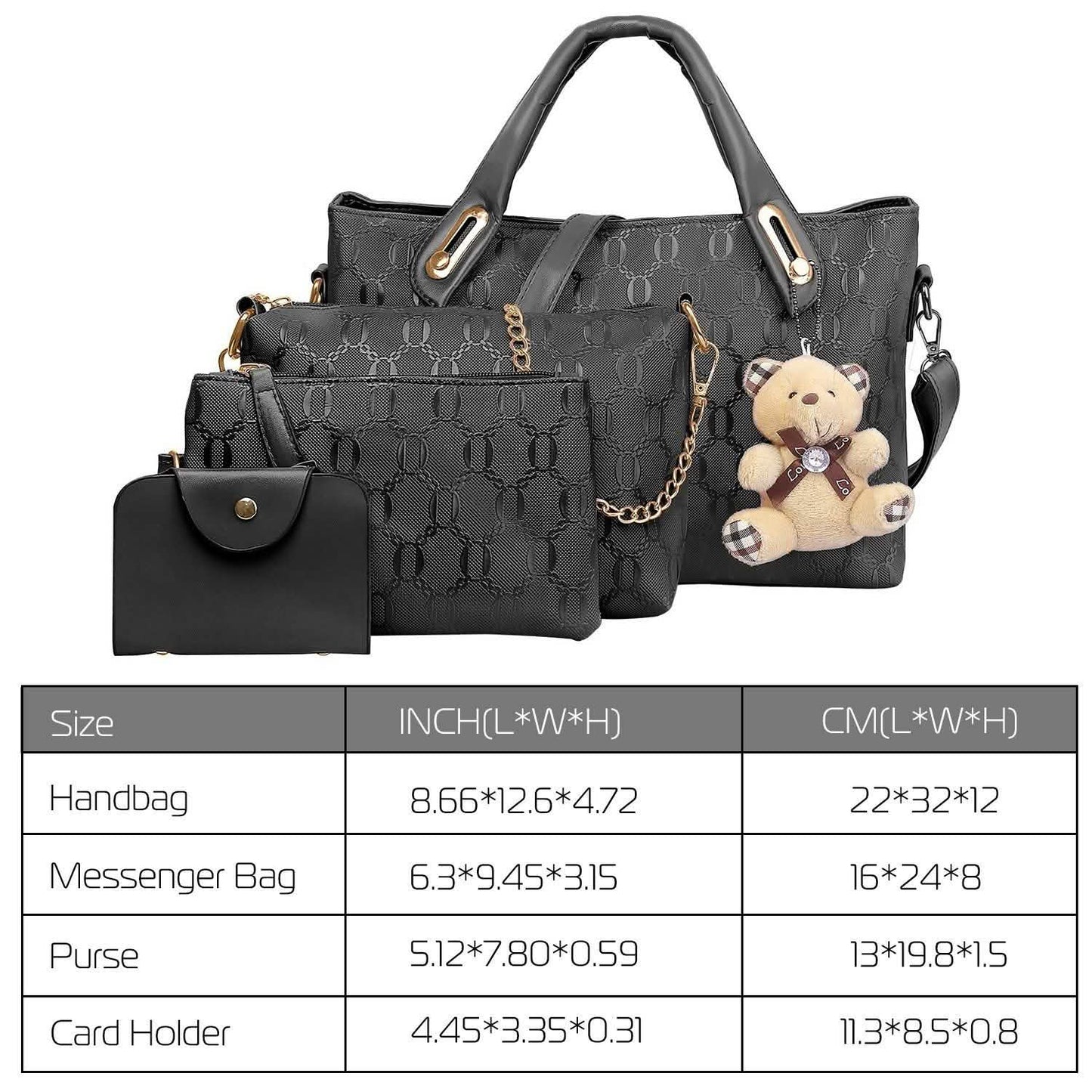4-Pieces: Women Leather Handbag Handbags & Wallets - Tophatter Daily Deals