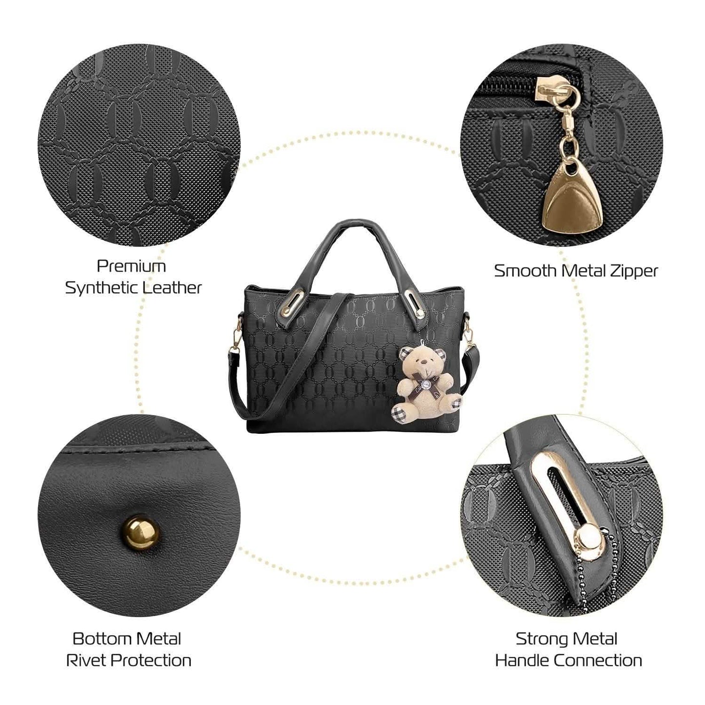 4-Pieces: Women Leather Handbag Handbags & Wallets - Tophatter Daily Deals