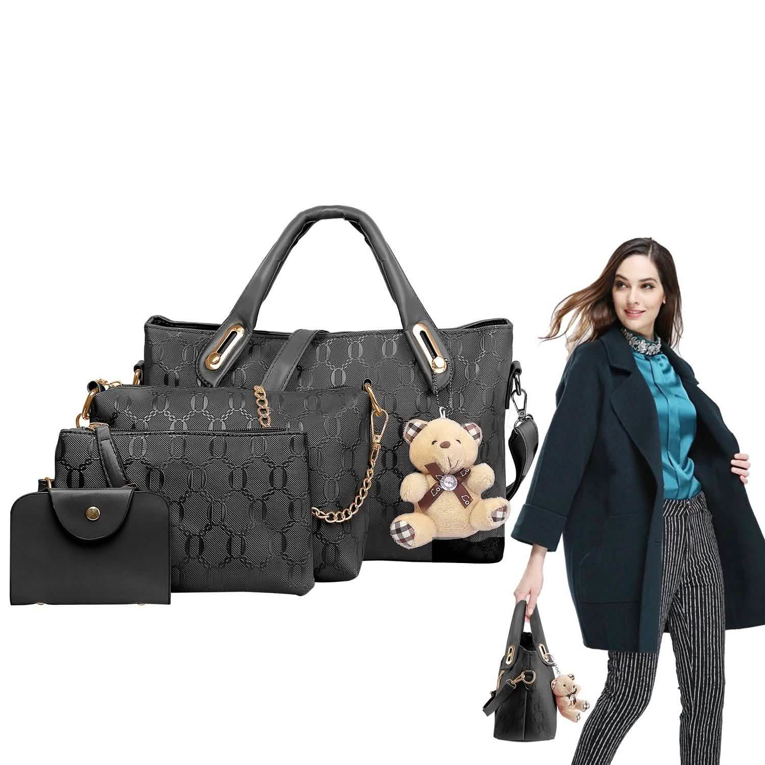 4-Pieces: Women Leather Handbag Handbags & Wallets - Tophatter Daily Deals
