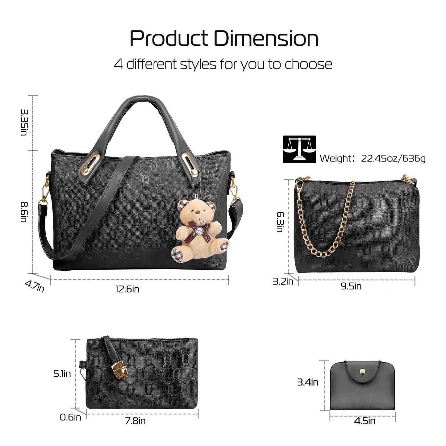 4-Pieces: Women Leather Handbag Handbags & Wallets - Tophatter Daily Deals