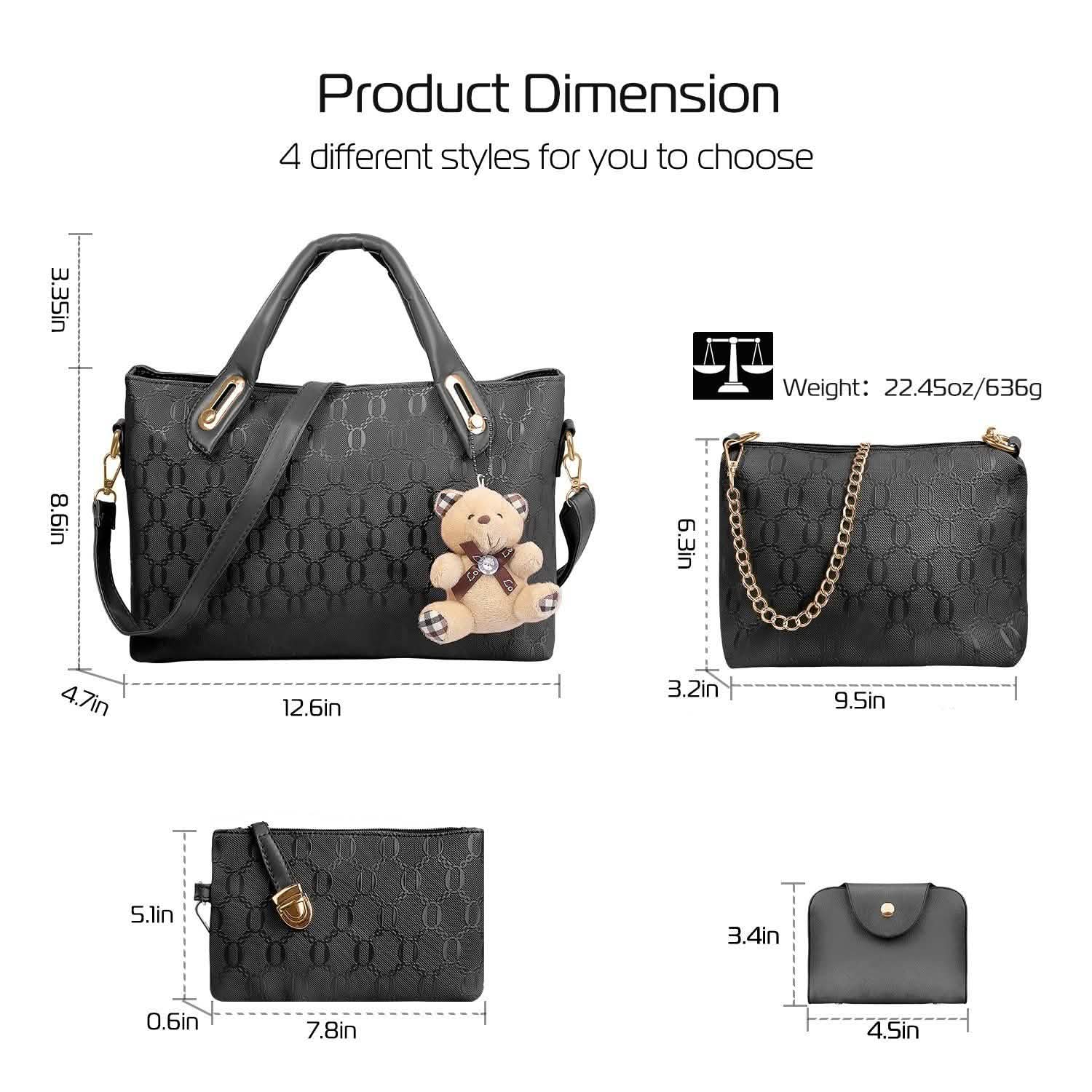 4-Pieces: Women Leather Handbag Handbags & Wallets - Tophatter Daily Deals