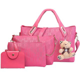 4-Pieces: Women Leather Handbag Pink Handbags & Wallets - Tophatter Daily Deals