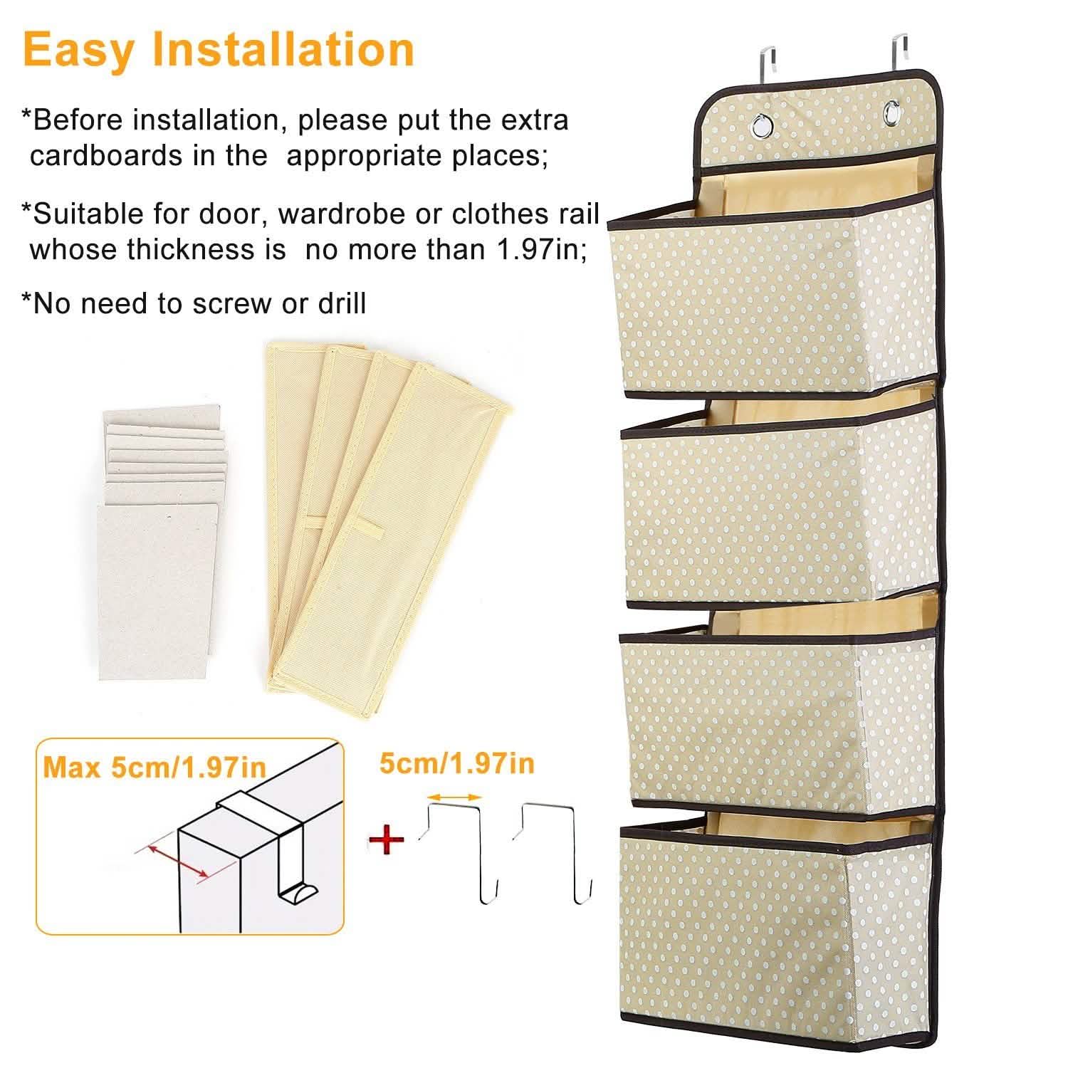 4-Pockets Wall Mount Closet Storage Organizer Storage & Organization - Tophatter Daily Deals