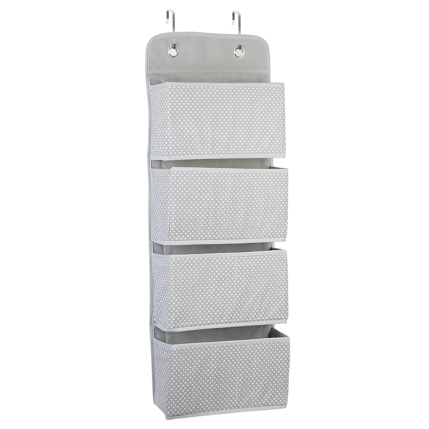 4-Pockets Wall Mount Closet Storage Organizer Gray Storage & Organization - Tophatter Daily Deals