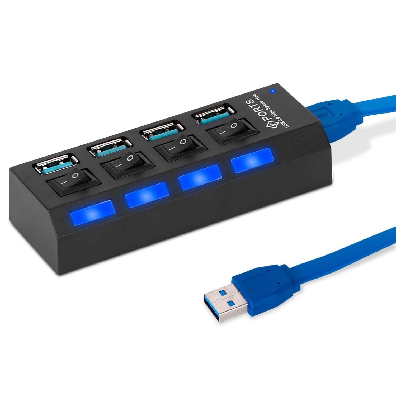 4 Port USB 3.0 Hub High Speed Adapter Computer Accessories - Tophatter Daily Deals