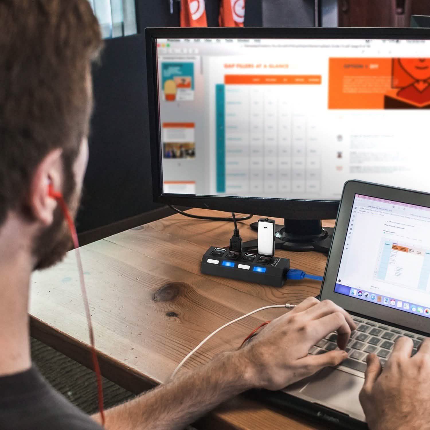 4 Port USB 3.0 Hub High Speed Adapter Computer Accessories - Tophatter Daily Deals