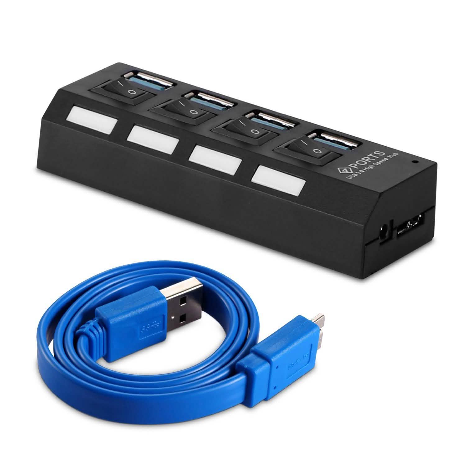 4 Port USB 3.0 Hub High Speed Adapter Computer Accessories - Tophatter Daily Deals