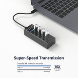 4-Port USB 3.0 USB Splitter with 3ft Extended Cable USB Splitter - Tophatter Daily Deals