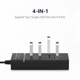 4-Port USB 3.0 USB Splitter with 3ft Extended Cable USB Splitter - Tophatter Daily Deals