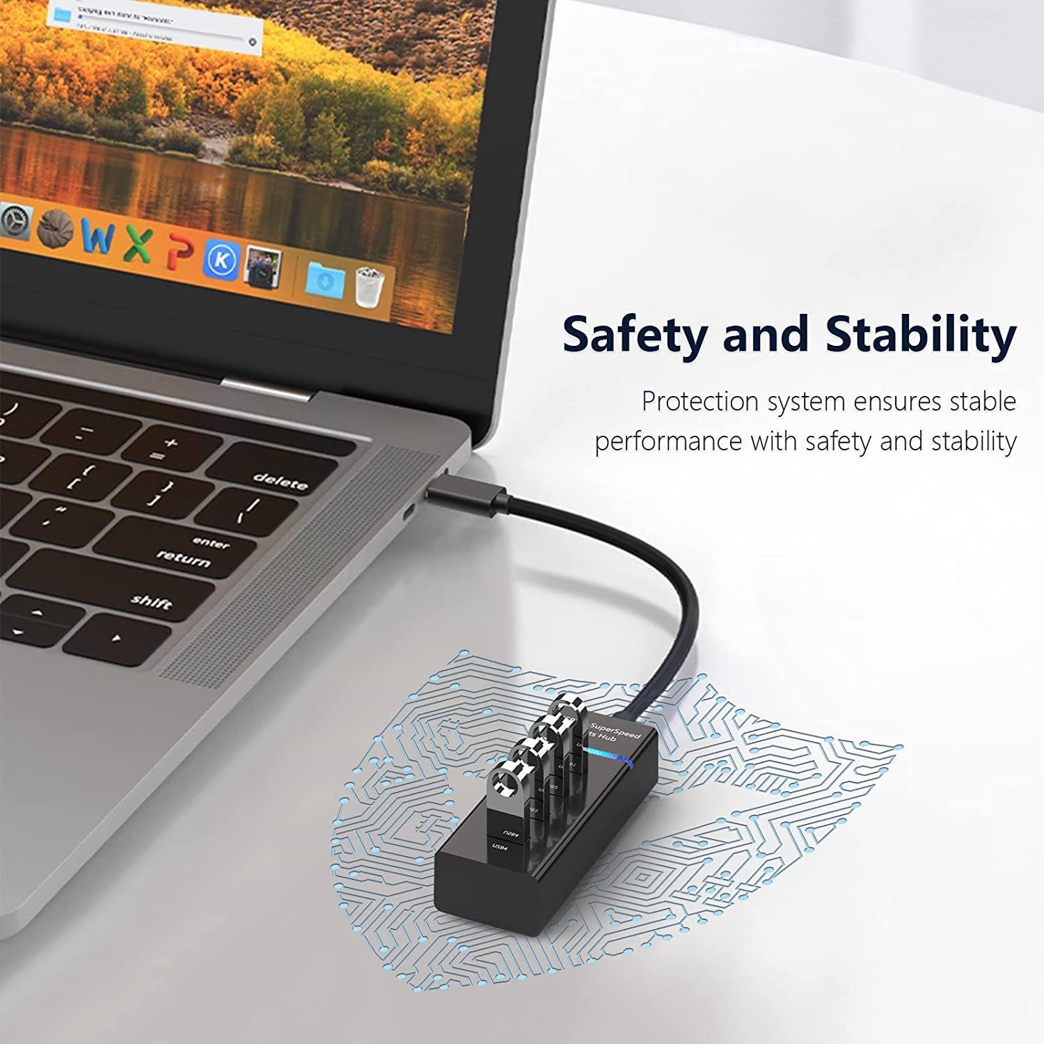 4-Port USB 3.0 USB Splitter with 3ft Extended Cable USB Splitter - Tophatter Daily Deals