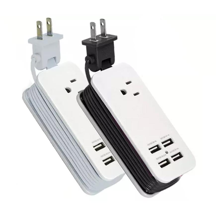 4 Port USB with Single AC Extendable Wire Charging Station Charging Station - Tophatter Daily Deals