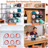 4-Tier Bottle Storage 12 Bottles Transparent Stackable Organizer Holder Shelf Kitchen Storage - Tophatter Daily Deals