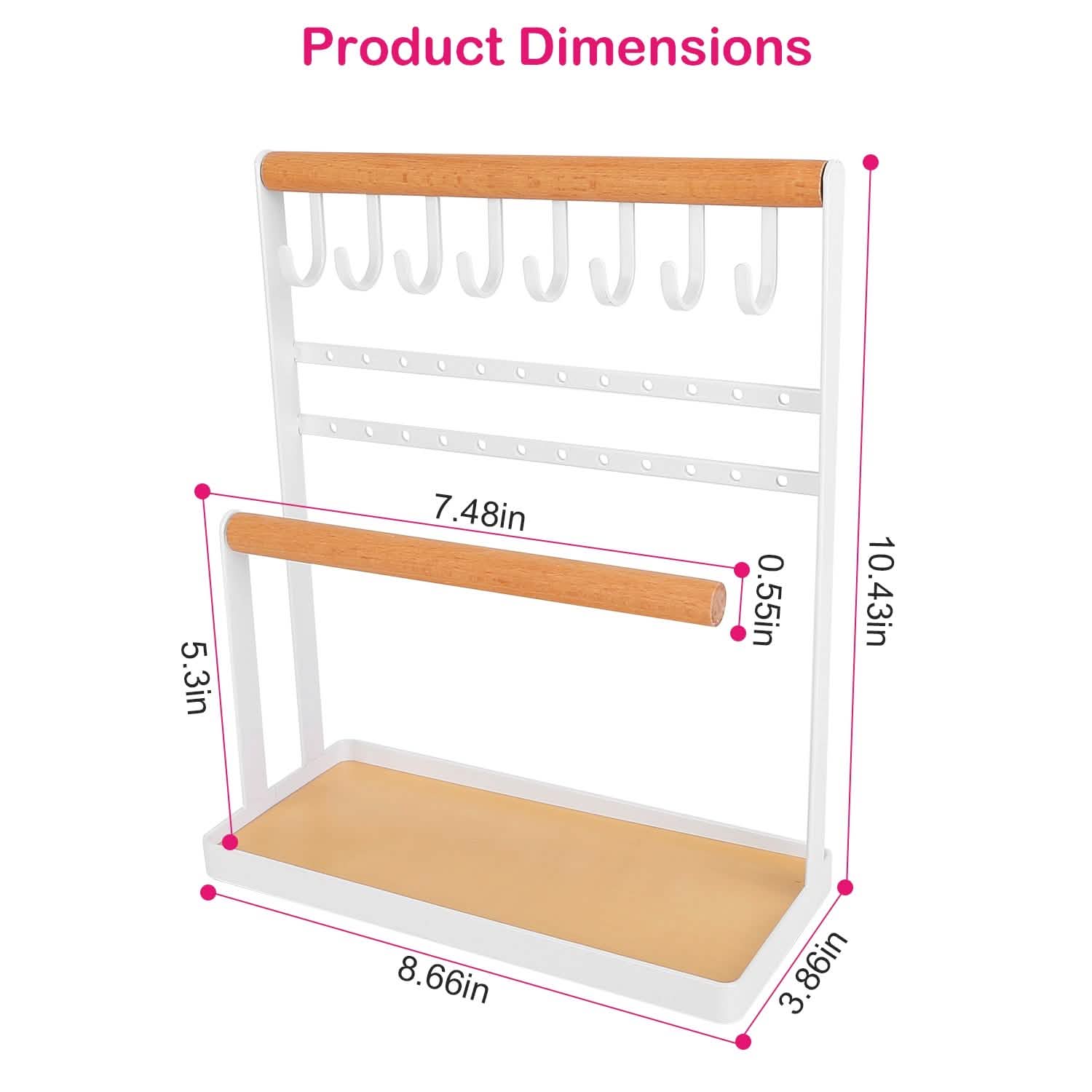 4-Tier Tabletop Wooden Jewelry Display Stand Storage & Organization - Tophatter Daily Deals