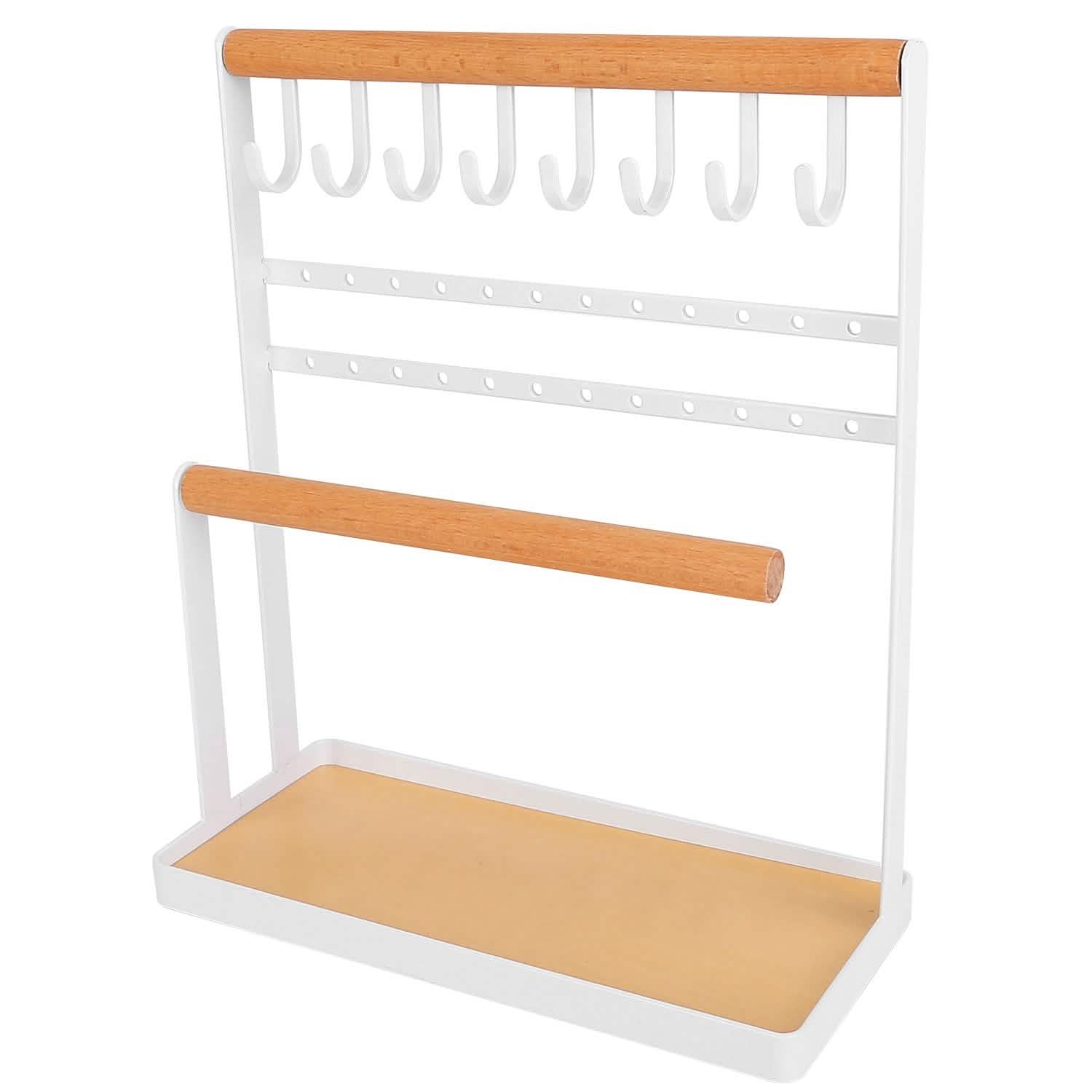 4-Tier Tabletop Wooden Jewelry Display Stand Storage & Organization - Tophatter Daily Deals