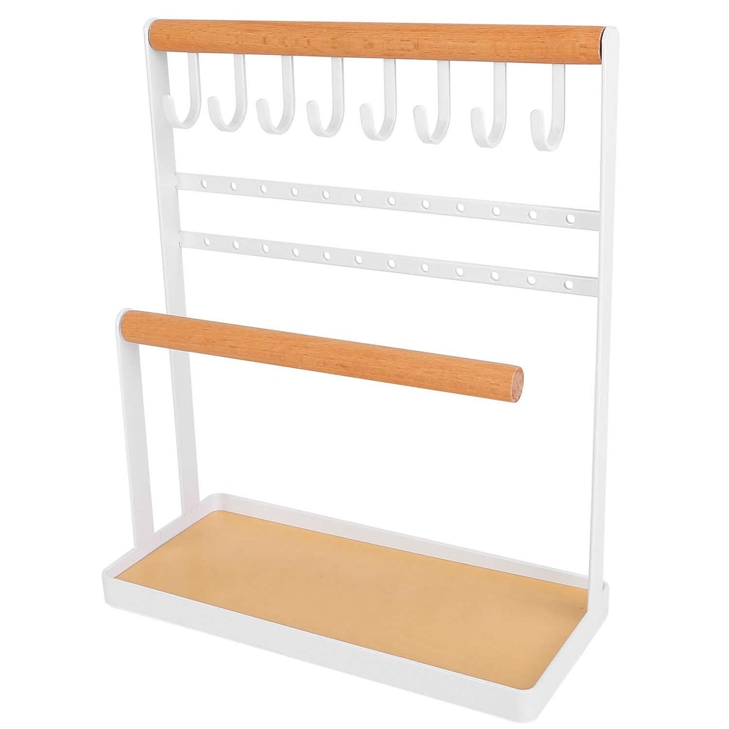 4-Tier Tabletop Wooden Jewelry Display Stand Storage & Organization - Tophatter Daily Deals