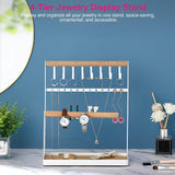 4-Tier Tabletop Wooden Jewelry Display Stand Storage & Organization - Tophatter Daily Deals